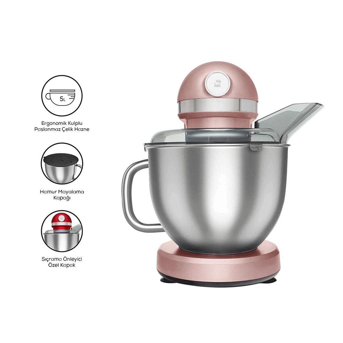 Karaca Mastermaid Chef Pro Çift Kollu Stand Mikser Rosegold 1750 W